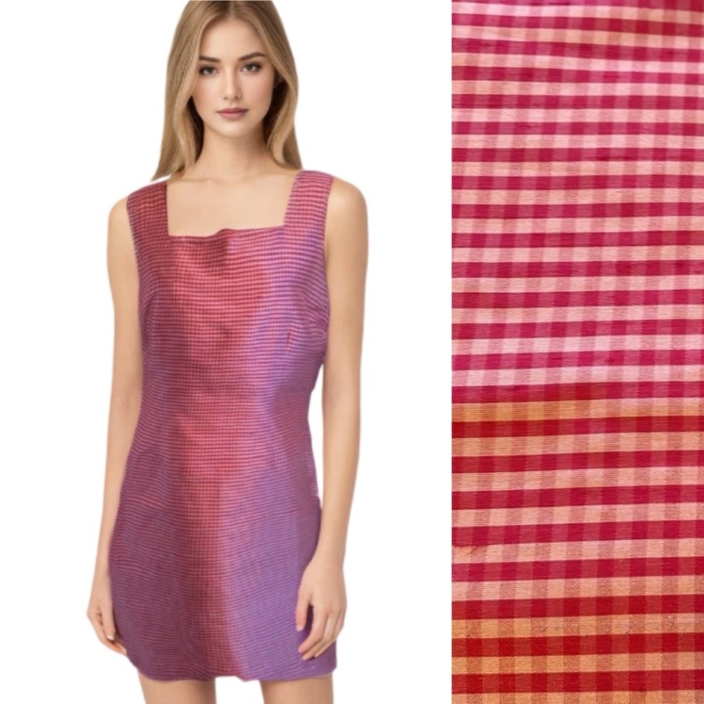 Jones NY Country Silk Gingham Sleeveless Dress Size 10